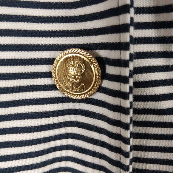 Cabi Striped Nautical Blazer Womens S Navy White Preppy Coastal Double Breasted - Picture 9 of 10